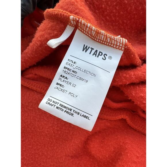 WTAPS Player Fleece Half-Zip Pullover Orange Japan - Picture 7 of 8